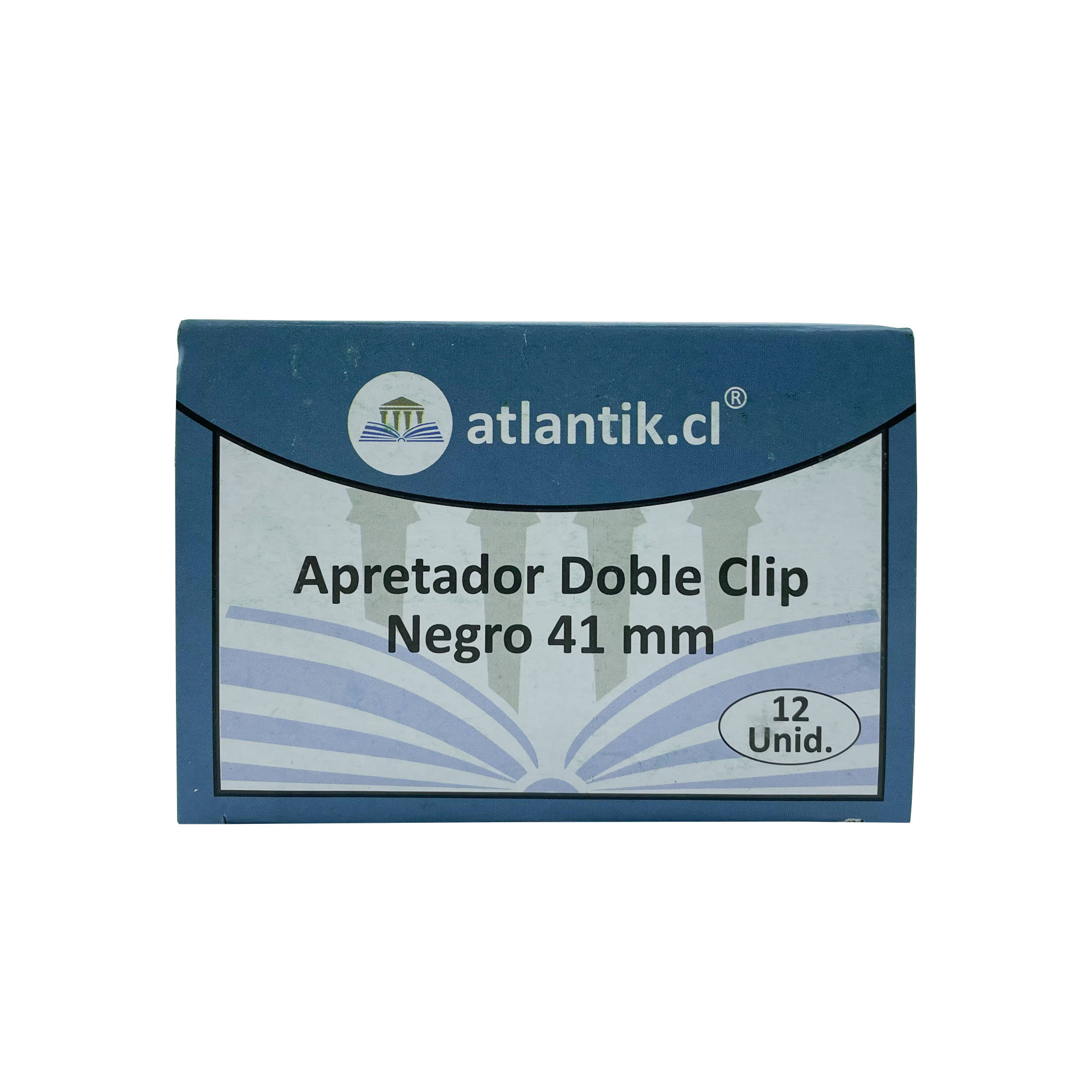 APRETADOR DOBLE CLIP 41mm NEGRO CAJA 12 unid ATLANTIK