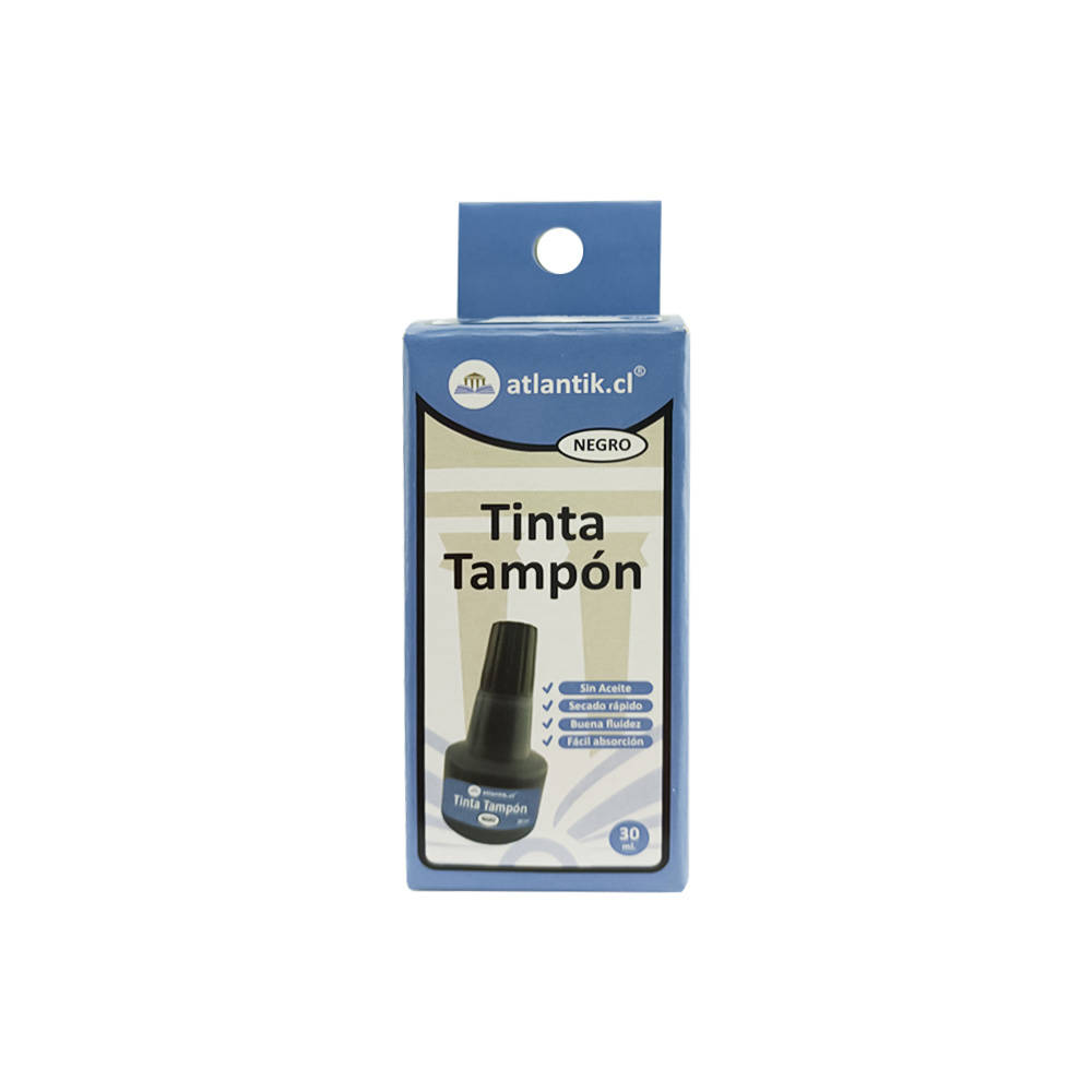 TINTA TAMPON NEGRO 030 ml cj ATLANTIK