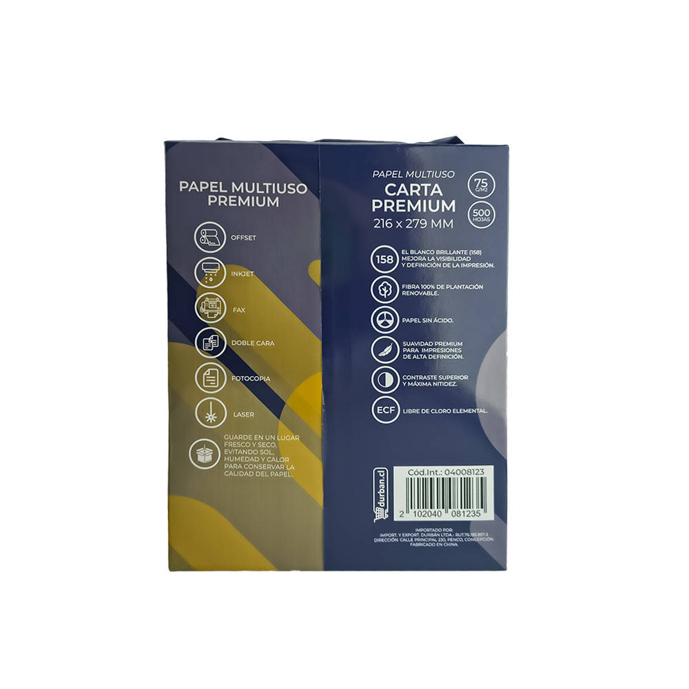 PAPEL FOTOCOPIA CARTA 75GR 500 HOJAS 21.6X27.9CM ATLANTIK