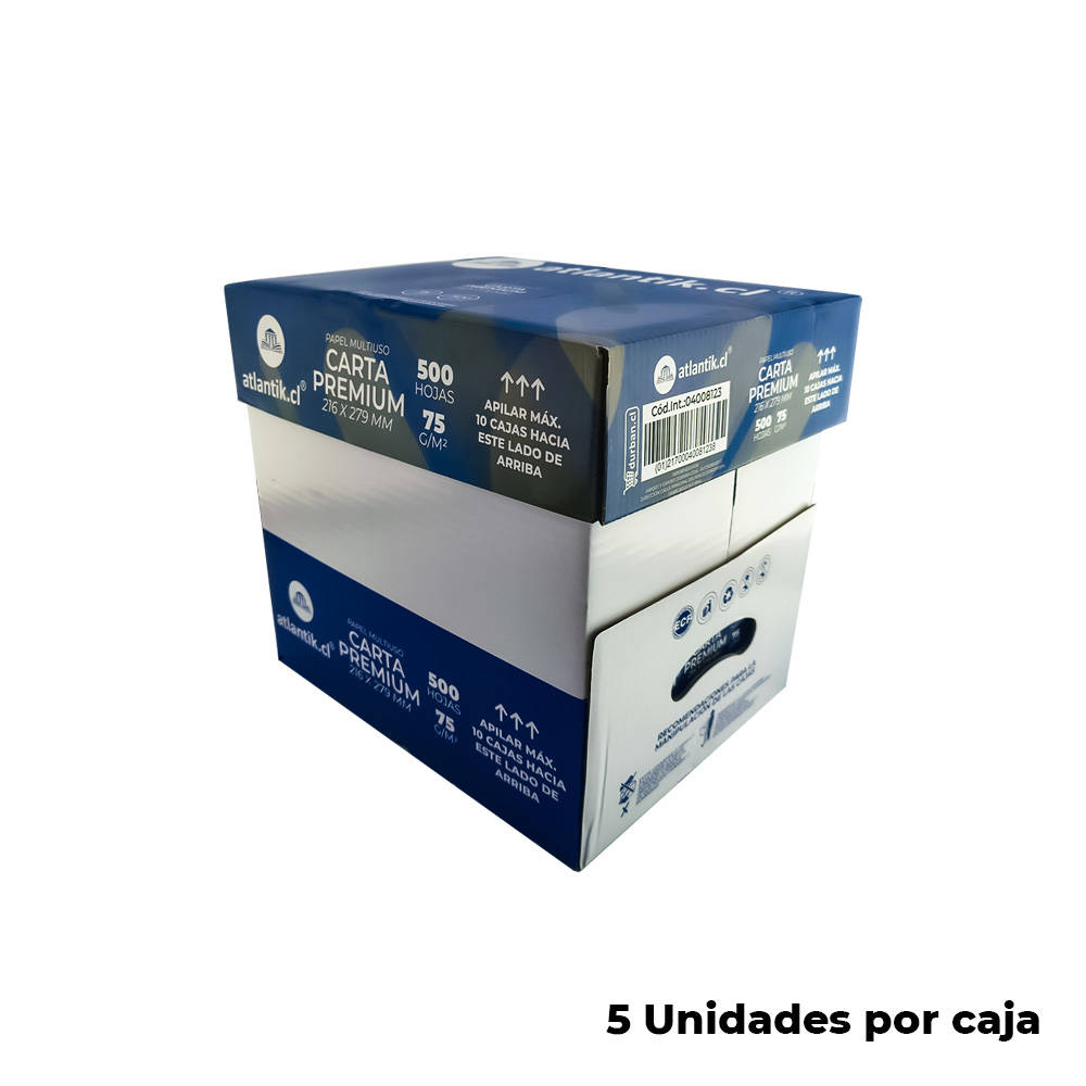 PAPEL FOTOCOPIA CARTA 75GR 500 HOJAS 21.6X27.9CM ATLANTIK