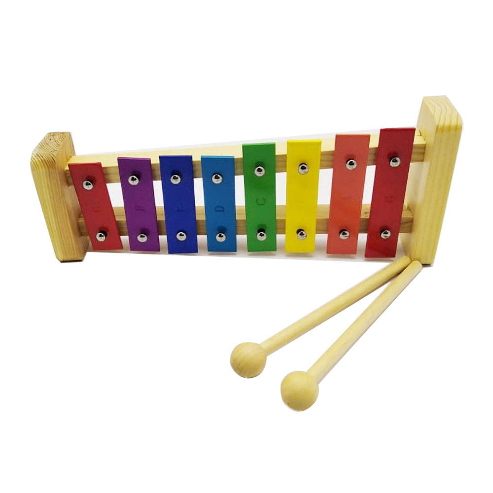INSTRUMENTO MUSICAL XILOFONO 08 NOTAS DIFERENTES COLORES ATLANTIK