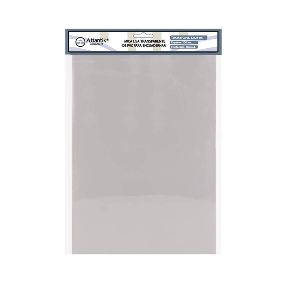 MICA LISA CARTA 200 MIC TRANSPARENTE PVC 010 UNID ATLANTIK